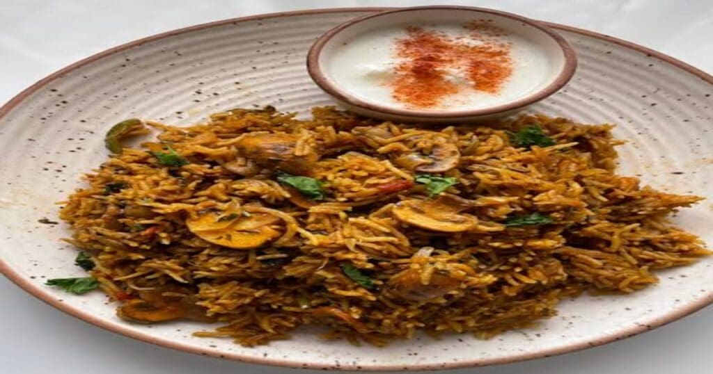 Mushroom biryani
