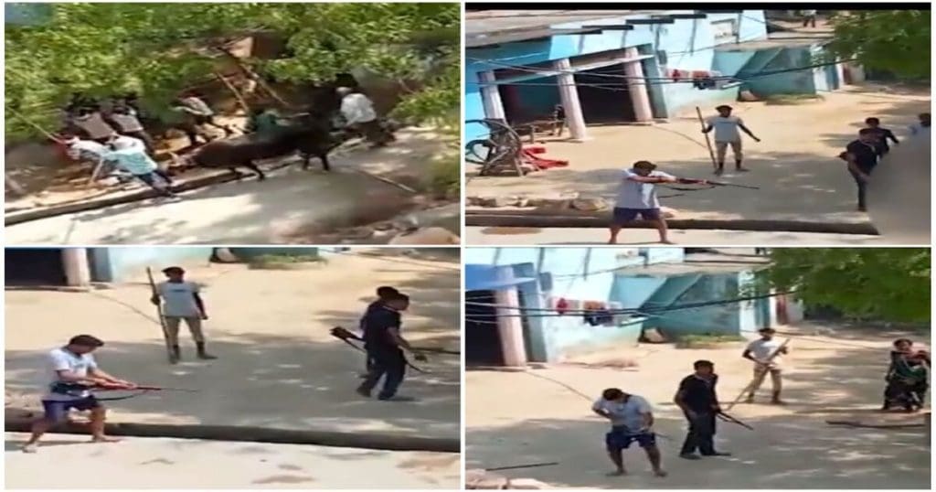 Families fight over property