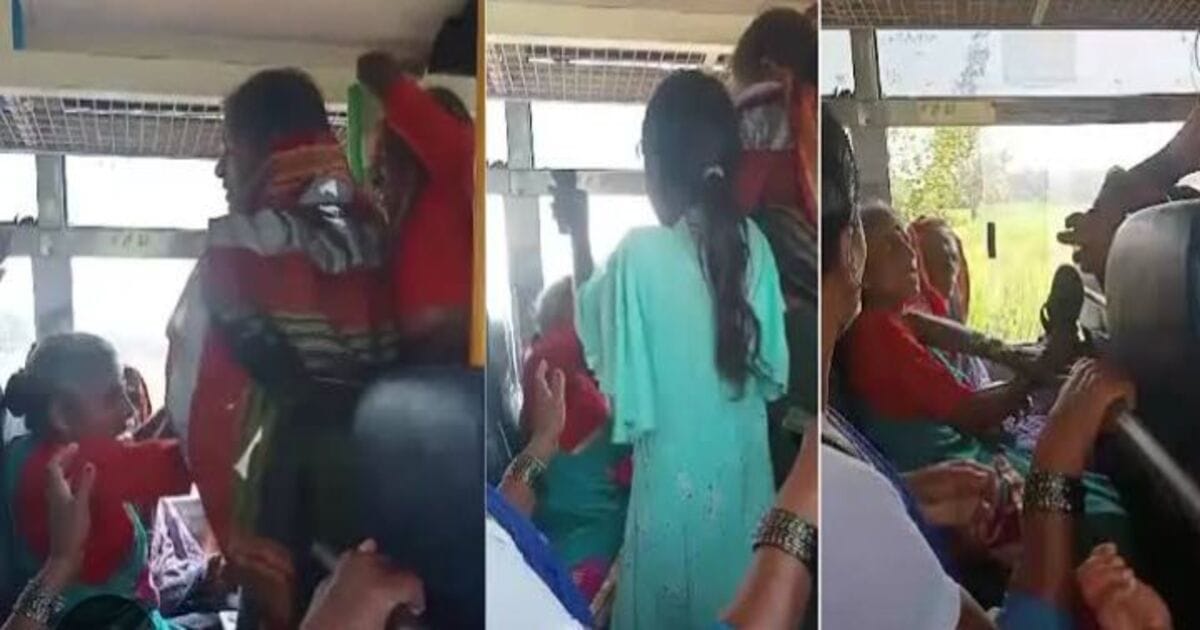 Womens Fight For BusSeat