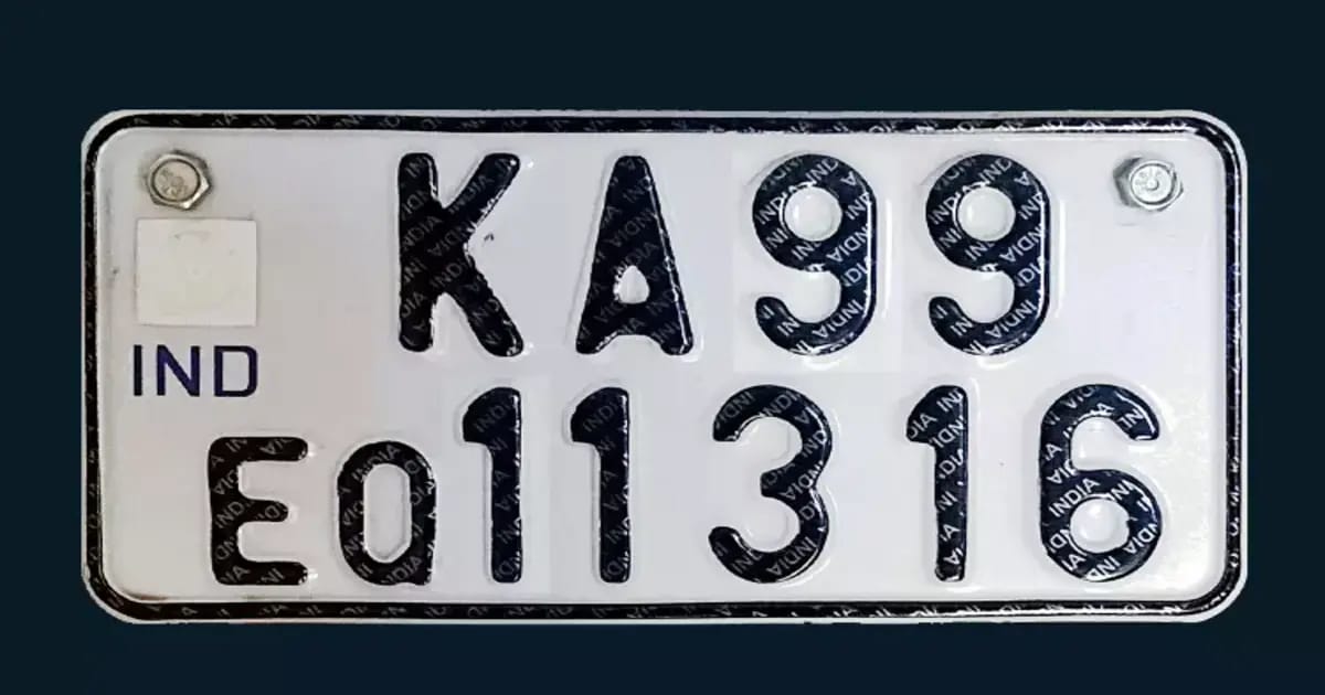 HSRP Number Plate