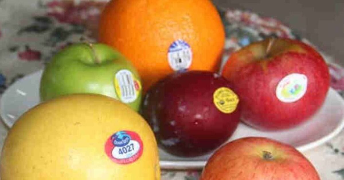 Sticker on Fruits
