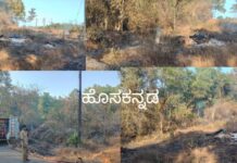 ಬೆಳ್ತಂಗಡಿ: ಗರ್ಡಾಡಿ ವಿದ್ಯುತ್ ಶಾಟ್ ಸರ್ಕ್ಯುಟ್ ಗುಡ್ಡಕ್ಕೆ ಬೆಂಕಿ