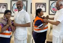 Rajanikanth: ರಸ್ತೆಯಲ್ಲಿ ಸಿಕ್ಕ ₹55 ಲಕ್ಷದ ಚಿನ್ನ ಮರಳಿಸಿದ್ದ ಪೌರಕಾರ್ಮಿಕ ಮಹಿಳೆ- ಮನೆಗೆ ಕರೆಸಿ ಚಿನ್ನದ ಸರ ನೀಡಿ ಸನ್ಮಾನಿಸಿದ ರಜನಿ!!